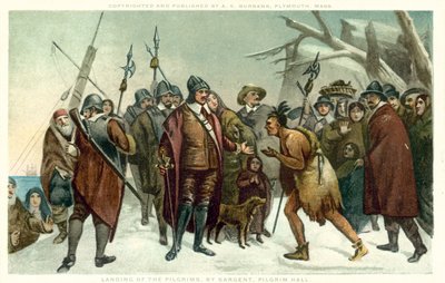 Landing of The Pilgrim Fathers by American School